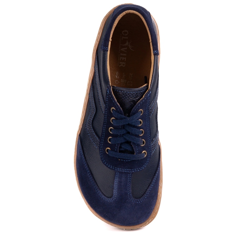 Zapatos de cuero para mujer descalzo Olivier Eliza Navy Blue azul 2 Zapatos de cuero para mujer descalzo Olivier Eliza Navy Blue azul 2