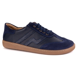 Zapatos de cuero para mujer descalzo Olivier Eliza Navy Blue azul 3