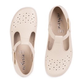 Olivier Zapatos descalzos de mujer hechos de cuero natural 1283 beige 6