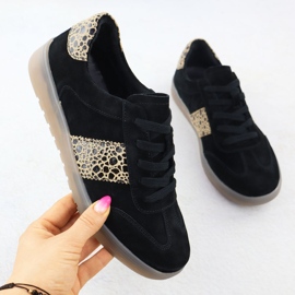 Deportes de cuero para mujeres con estampado de leopardo. Filippo DP6770 negro 1 Deportes de cuero para mujeres con estampado de leopardo. Filippo DP6770 negro 1