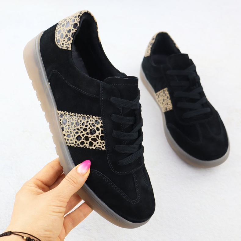 Deportes de cuero para mujeres con estampado de leopardo. Filippo DP6770 negro 1 Deportes de cuero para mujeres con estampado de leopardo. Filippo DP6770 negro 1