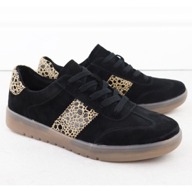 Deportes de cuero para mujeres con estampado de leopardo. Filippo DP6770 negro 2 Deportes de cuero para mujeres con estampado de leopardo. Filippo DP6770 negro 2