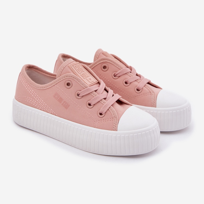 Big Star RR374011 Pink Lace -Up zapatillas de deporte rosa 1