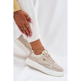 EVento Zapatillas Mujer de Piel con Plataforma, Beige 7