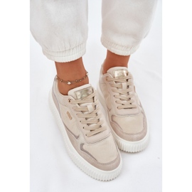 EVento Zapatillas Mujer de Piel con Plataforma, Beige 5