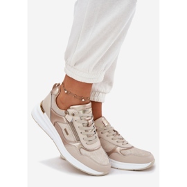 EVento Zapatos deportivos de cuero para mujeres con una cerradura beige 1
