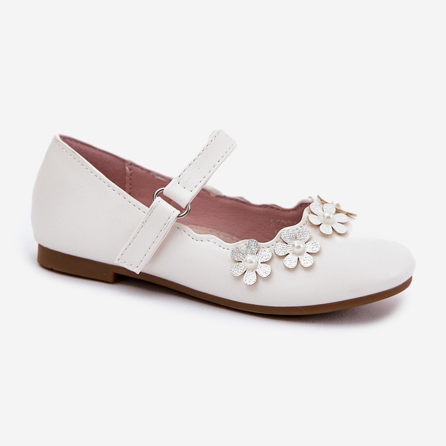 EVento Ballerinas para niños con flores blancas blanco 2