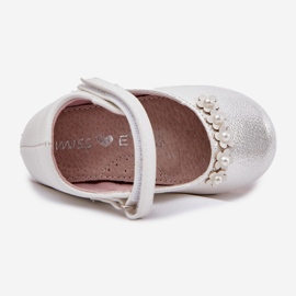 EVento Ballerinas para niños de velcro con flores blancas blanco 1