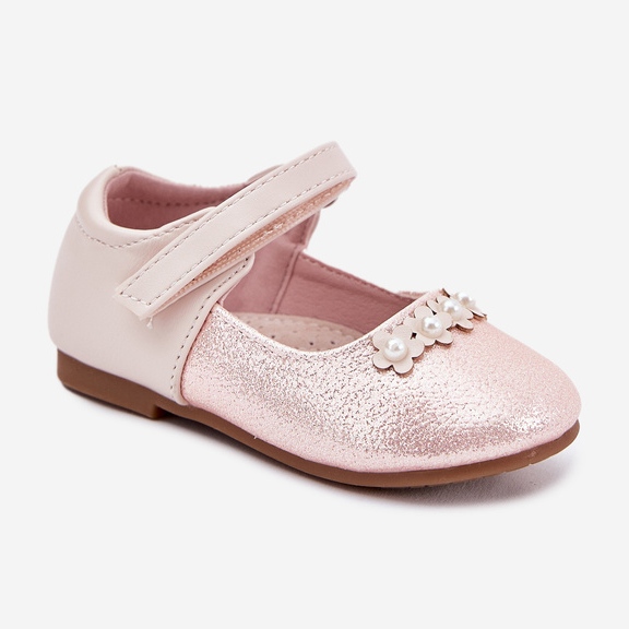 EVento Ballerinas para niños de velcro con flores rosadas 2