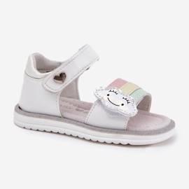 EVento Sandalias infantiles con cierre de velcro, blanco 4