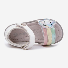 EVento Sandalias infantiles con cierre de velcro, blanco 1
