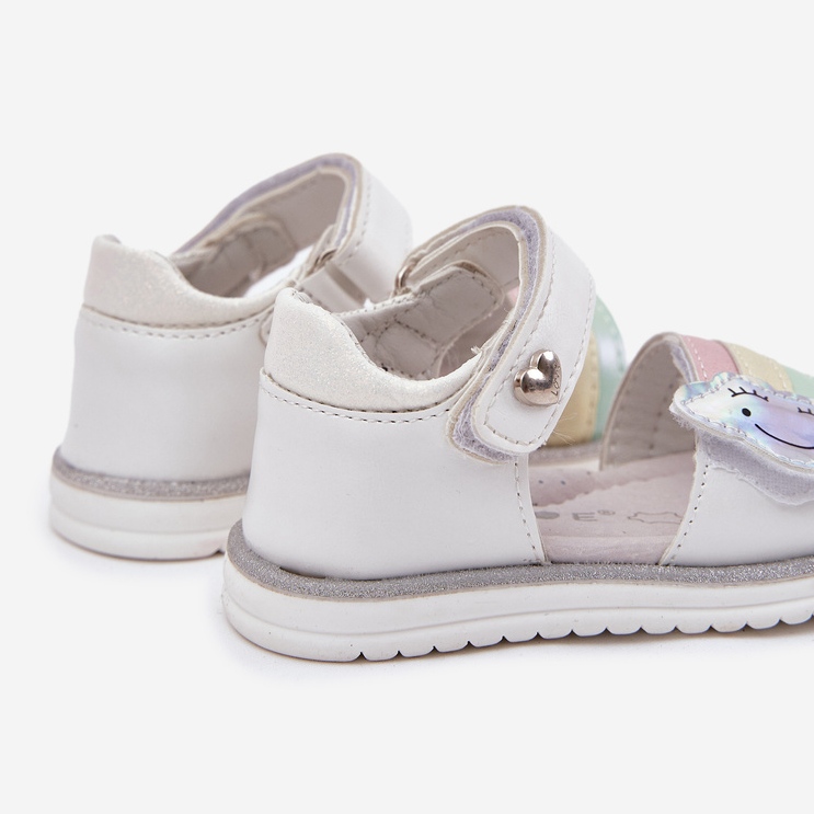 EVento Sandalias infantiles con cierre de velcro, blanco 2