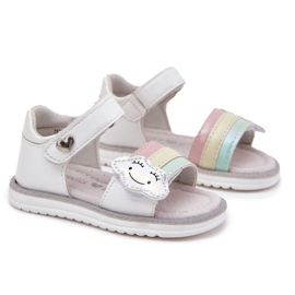 EVento Sandalias infantiles con cierre de velcro, blanco 5