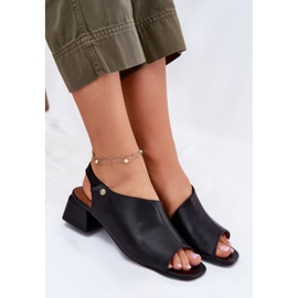 Sandalias de cuero para mujeres en Maciejka 06975-01 Negro 7