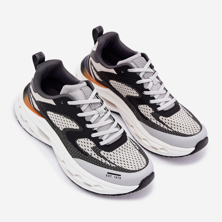 Zapatos deportivos para hombres en la plataforma de sistemas Hi-Polish Big Star RR174023 gris 1