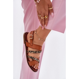 Sandalias para mujeres de lente plana con leopardo leopardos Sergio leone sk086h rayas de camello marrón 2