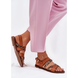 Sandalias para mujeres de lente plana con leopardo leopardos Sergio leone sk086h rayas de camello marrón 5