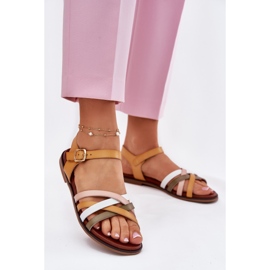 Sandalias para mujeres con Sergio Leone SK090H Swinging Stripes amarillo 2