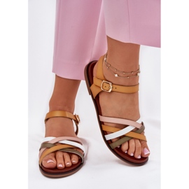 Sandalias para mujeres con Sergio Leone SK090H Swinging Stripes amarillo 3