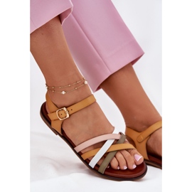 Sandalias para mujeres con Sergio Leone SK090H Swinging Stripes amarillo 7