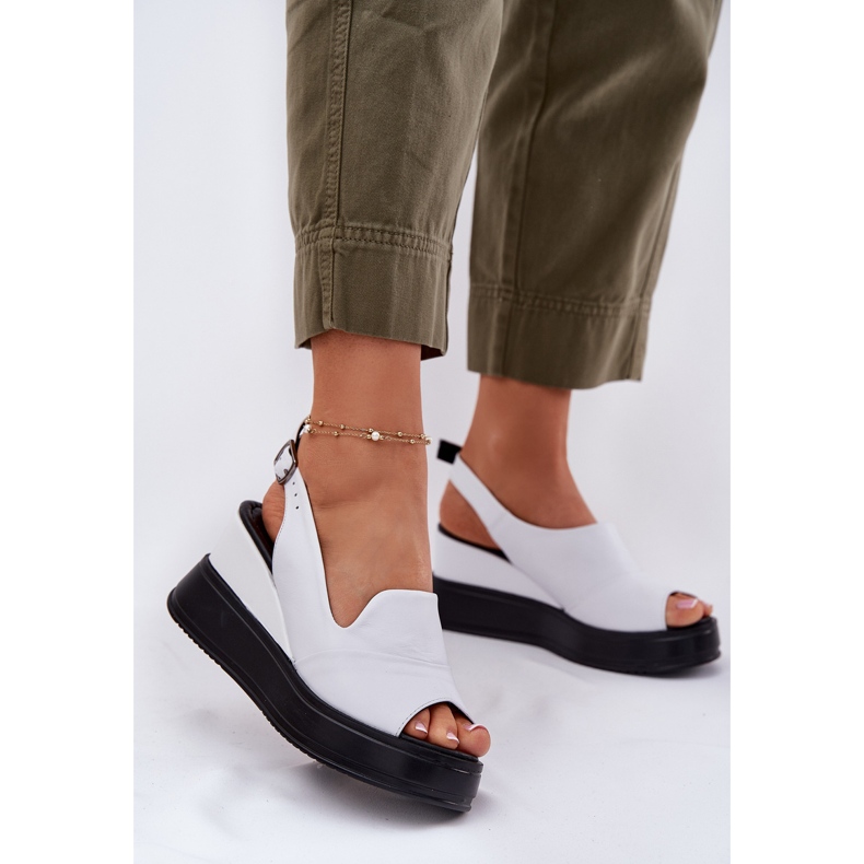 ARTIKER Sandalias de cuero para mujeres para artker antiguo 52C0483 White blanco 2