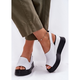 ARTIKER Sandalias de cuero para mujeres para artker antiguo 52C0483 White blanco 3