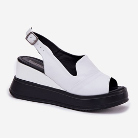 ARTIKER Sandalias de cuero para mujeres para artker antiguo 52C0483 White blanco 4