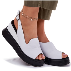 ARTIKER Sandalias de cuero para mujeres para artker antiguo 52C0483 White blanco 9