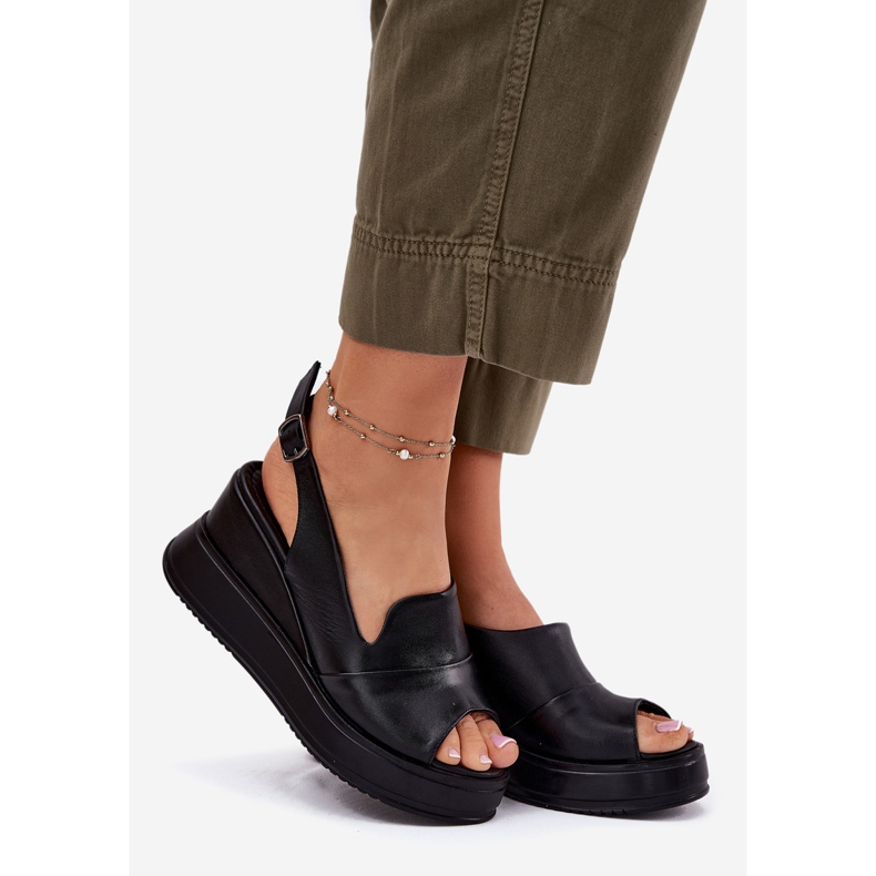 ARTIKER Sandalias de cuero para mujeres para Anchor Artker 52C0484 Negro 1