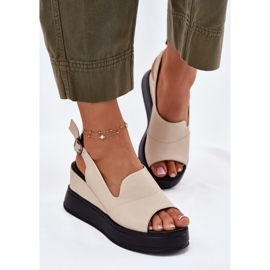 ARTIKER Sandalias de cuero para mujeres para artesanía antigua 54C0401 beige 5