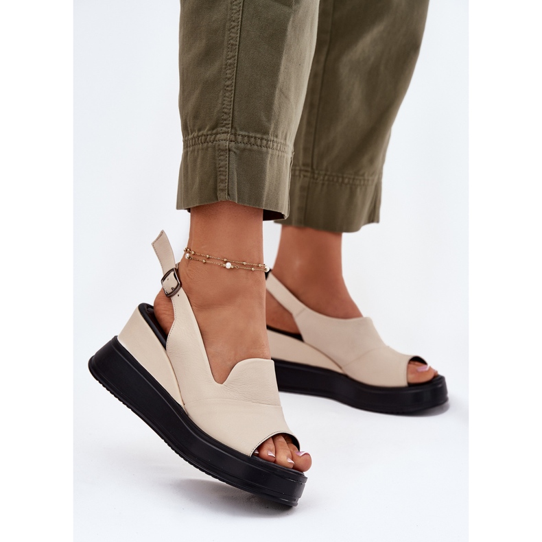 ARTIKER Sandalias de cuero para mujeres para artesanía antigua 54C0401 beige 2