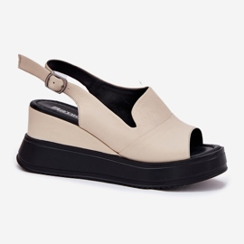 ARTIKER Sandalias de cuero para mujeres para artesanía antigua 54C0401 beige 4