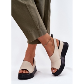ARTIKER Sandalias de cuero para mujeres para artesanía antigua 54C0401 beige 3