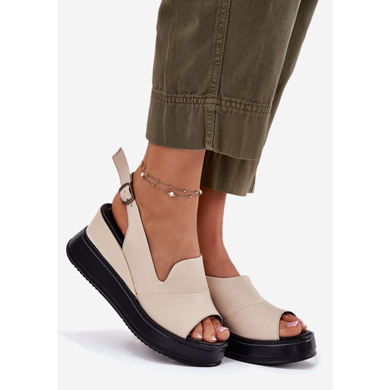 ARTIKER Sandalias de cuero para mujeres para artesanía antigua 54C0401 beige 1