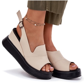 ARTIKER Sandalias de cuero para mujeres para artesanía antigua 54C0401 beige 7