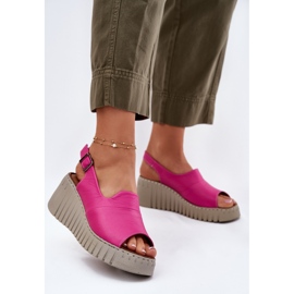ARTIKER Sandalias para mujeres hechas de cuero natural para un artker de cuña 54C0789 FUCHSIA rosado 2 ARTIKER Sandalias para mujeres hechas de cuero natural para un artker de cuña 54C0789 FUCHSIA rosado 2