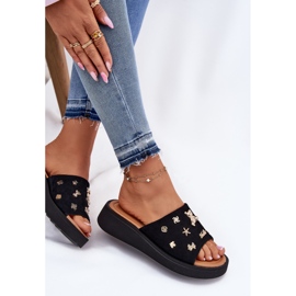 Flip de gamuza para mujeres con Vinceza 66741 Pins negros 7
