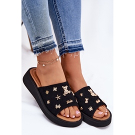 Flip de gamuza para mujeres con Vinceza 66741 Pins negros 9