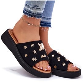 Flip de gamuza para mujeres con Vinceza 66741 Pins negros 10