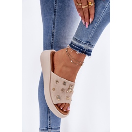 Chanclas de ante mujeres con Vinceza 66741 beige 5