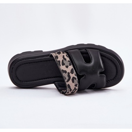 Flip de cuero para mujeres Vinceza 66769 Leopardo negra negro 8