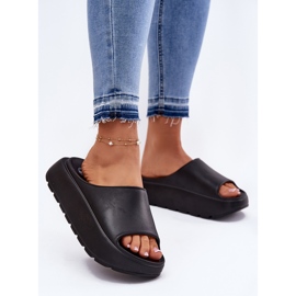 EVento Zapatillas de espuma para mujeres en la plataforma negra negro 2