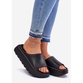 EVento Zapatillas de espuma para mujeres en la plataforma negra negro 1