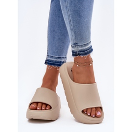 EVento Zapatillas de espuma para mujeres en la plataforma beige 3