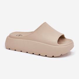 EVento Zapatillas de espuma para mujeres en la plataforma beige 4