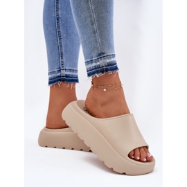 EVento Zapatillas de espuma para mujeres en la plataforma beige 5