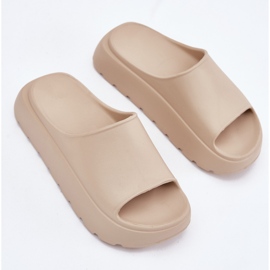EVento Zapatillas de espuma para mujeres en la plataforma beige 7