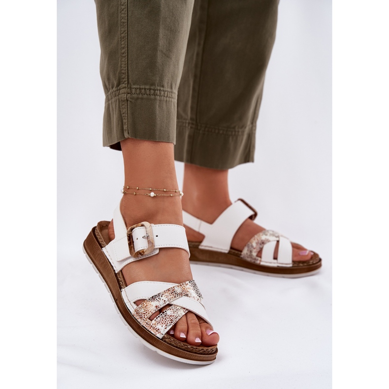 Sandalias para mujeres con Inblu GS000056 Hebilla blanca blanco 2