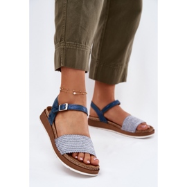 Sandalias para mujeres con una trenza en la barra azul INBLU GS000050 2 Sandalias para mujeres con una trenza en la barra azul INBLU GS000050 2