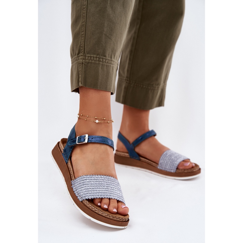 Sandalias para mujeres con una trenza en la barra azul INBLU GS000050 2 Sandalias para mujeres con una trenza en la barra azul INBLU GS000050 2